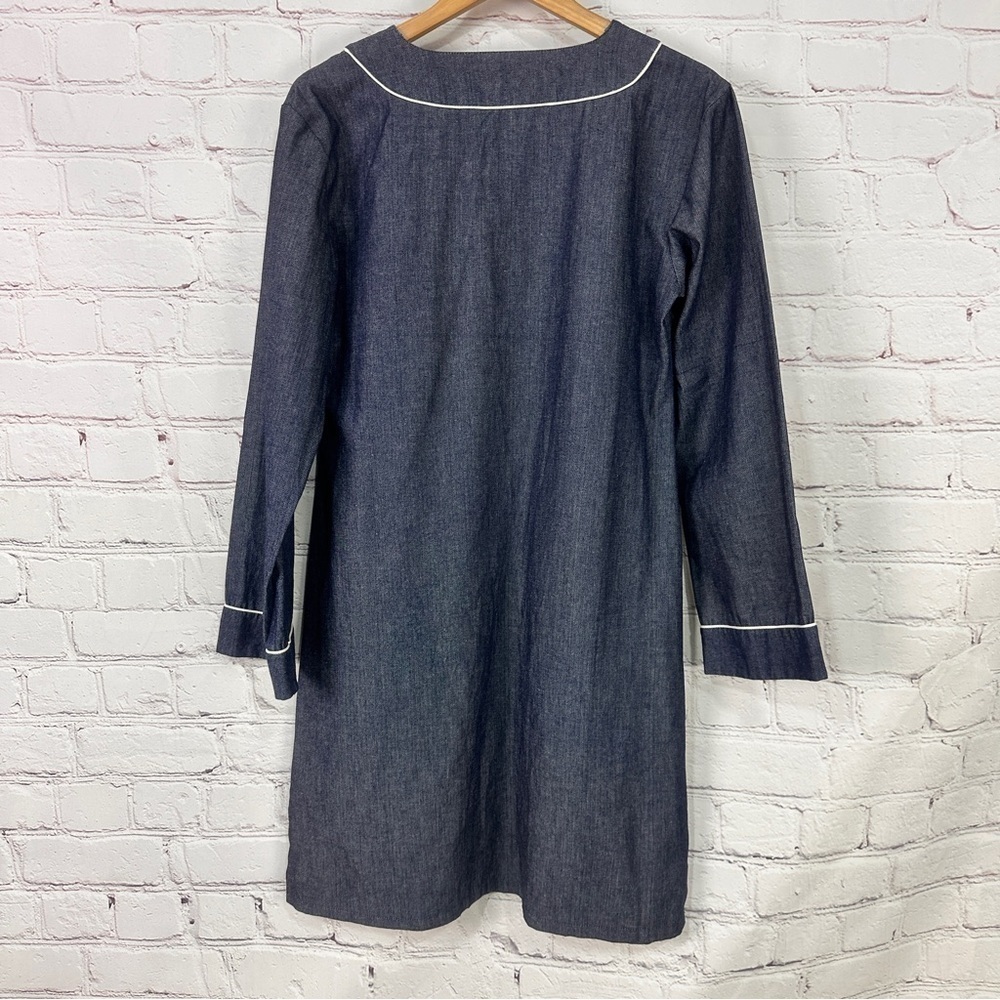 Kayce Hughes denim dress size 10 3/4 long sleeve Vacation vacay Resortwear beach - Picture 2 of 11